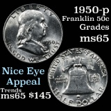 1950-p Franklin Half Dollar 50c Grades GEM Unc