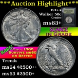 ***Auction Highlight*** 1917-s Walking Liberty Half Dollar 50c Graded Select+ Unc By USCG (fc)