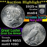 ***Auction Highlight*** 1925-s Peace Dollar $1 Graded Choice Unc By USCG (fc)
