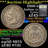 ***Auction Highlight*** 1909-s Indian Cent 1c Graded xf+ By USCG (fc)