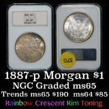 NGC 1887-p Morgan Dollar $1 Graded ms65 by NGC