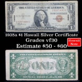1935a $1 Silver Certificate Hawaii, Signatures of Julian & Morgenthau Grades vf++