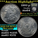 ***Auction Highlight*** 1892-p Morgan Dollar $1 Graded Choice Unc By USCG (fc)