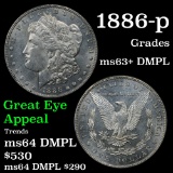 1886-p Morgan Dollar $1 Grades Select Unc+ DMPL (fc)