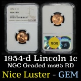 NGC 1954-d Lincoln Cent 1c Graded ms65 RD by NGC