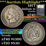 ***Auction Highlight*** 1877 Indian Cent 1c Graded vf++ By USCG (fc)