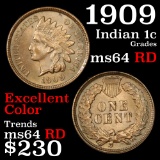 1909 Indian Cent 1c Grades Choice Unc RD (fc)
