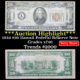 ***Auction Highlight*** SCARCE 1934 Twenty $20 Dollar Hawaii Federal Reserve Note Grades xf (fc)