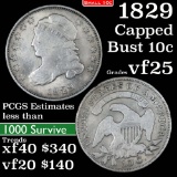 1829 Capped Bust Dime 10c Grades vf+