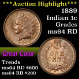 ***Auction Highlight*** 1889 Indian Cent 1c Grades Choice Unc RD (fc)