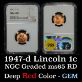 NGC 1947-d Lincoln Cent 1c Graded ms65 RD by NGC