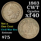 1863 Not one cent Civil War Token Grades xf