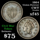 1864 Union Forever Civil War Token Grades xf+