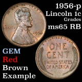 1956-p Lincoln Cent 1c Grades GEM Unc RB