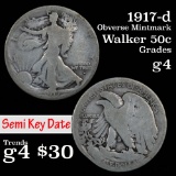 1917-d Obverse Walking Liberty Half Dollar 50c Grades g, good