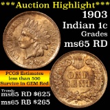 ***Auction Highlight*** 1903 Indian Cent 1c Grades GEM Unc RD (fc)
