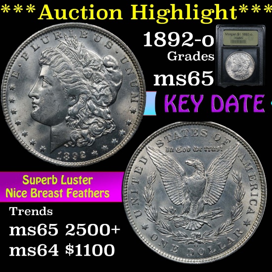 ***Auction Highlight*** 1892-o Morgan Dollar $1 Graded GEM Unc By USCG (fc)