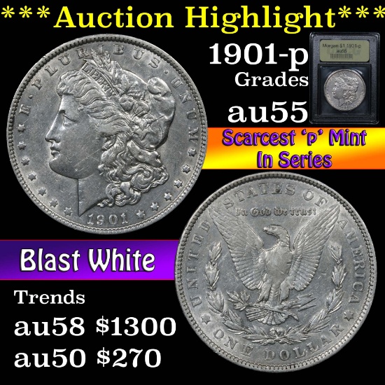 ***Auction Highlight*** 1901-p Morgan Dollar $1 Graded Choice AU By USCG (fc)