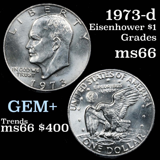 1973-d Eisenhower Dollar $1 Grades GEM+ Unc