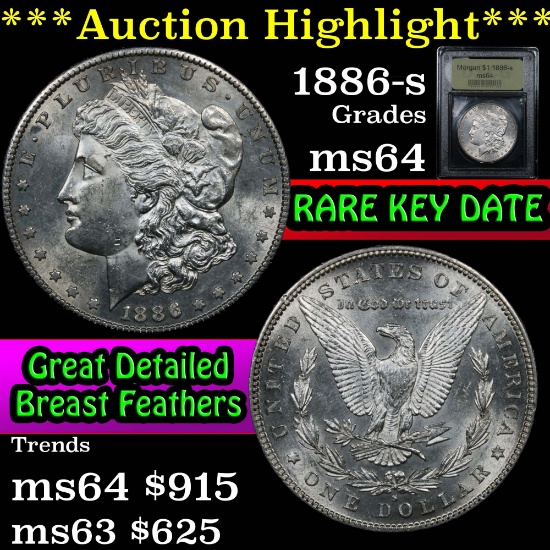 ***Auction Highlight*** 1886-s Morgan Dollar $1 Graded Choice Unc By USCG (fc)