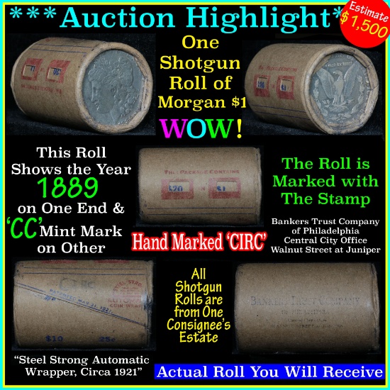 ***Auction Highlight*** Morgan dollar roll ends 1889 & 'cc', Better than average circ (fc)