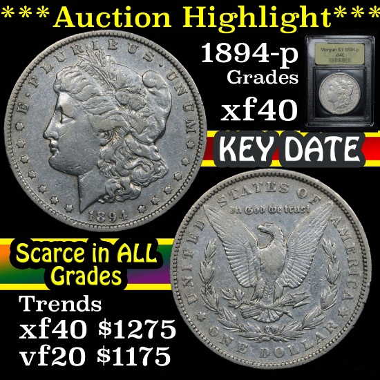 ***Auction Highlight*** 1894-p Morgan Dollar $1 Graded xf by USCG (fc)