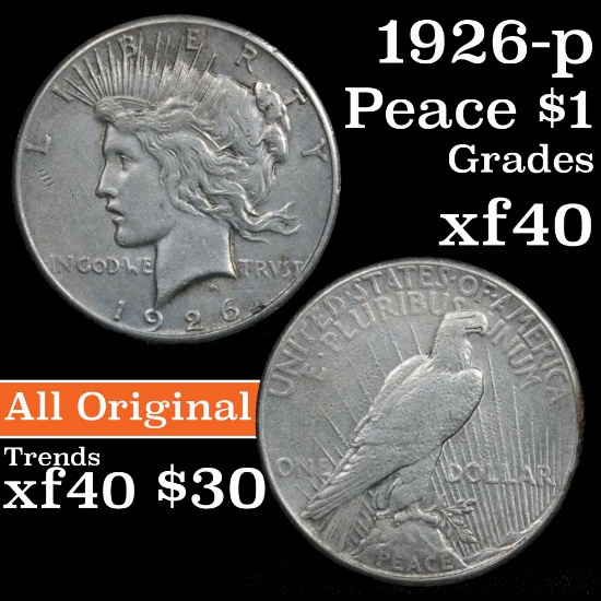 1926-p Peace Dollar $1 Grades xf