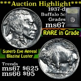 ***Auction Highlight*** 1937-d Buffalo Nickel 5c Graded GEM++ Unc by USCG (fc)