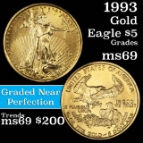 1993 Gold Eagle Five Dollars $5 Grades ms69 (fc)