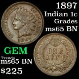 1897 Indian Cent 1c Grades GEM Unc BN (fc)