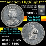 ***Auction Highlight*** 1893 Isabella Isabella Quarter 25c Graded Select Unc by USCG (fc)