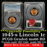 PCGS 1945-s Lincoln Cent 1c Graded ms66 RD By PCGS