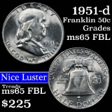 1951-d Franklin Half Dollar 50c Grades GEM FBL (fc)