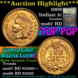 ***Auction Highlight*** 1909 Indian Cent 1c Graded GEM++ Unc RD by USCG (fc)