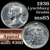 1936 LynchBurg Old Commem Half Dollar 50c Grades GEM Unc (fc)