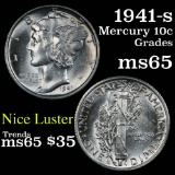 1941-s Mercury Dime 10c Grades GEM Unc