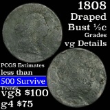 1808 Draped Bust Half Cent 1/2c Grades vg details
