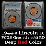 PCGS 1944-s Lincoln Cent 1c Graded ms65 RD By PCGS