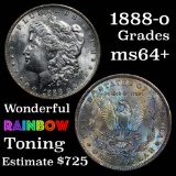 1888-o Morgan Dollar $1 Grades Choice+ Unc Exceptional reverse rainbow toning (fc)