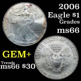 2006 Silver Eagle Dollar $1 Grades GEM+ Unc