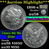 ***Auction Highlight*** 1896-s Morgan Dollar $1 Graded Choice AU/BU Slider by USCG (fc)