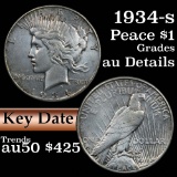 1934-s Peace Dollar $1 Grades AU Details (fc)
