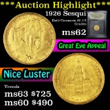 ***Auction Highlight*** 1926 Sesqui Gold Commem $2 1/2 Graded Select Unc by USCG (fc)