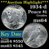 ***Auction Highlight*** 1934-d Peace Dollar $1 Grades Choice Unc (fc)