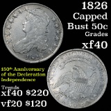 1826 Capped Bust Half Dollar 50c Grades xf (fc)