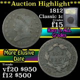 ***Auction Highlight*** 1812 Classic Head Large Cent 1c Graded f+ by USCG (fc)