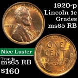 1920-p Lincoln Cent 1c Grades GEM Unc RB