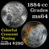 Fabulous reverse toning 1884-cc Morgan Dollar $1 Grades Choice Unc (fc)