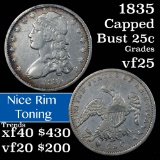 1835 Capped Bust Quarter 25c Grades vf+ (fc)