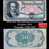 1874 Fifth issue 50 cent Fractional Currency, portrait of Crawford Grades vf++